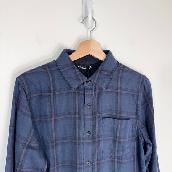 NWT Travis Mathew Third Person Plaid Long Sleeve Button Down | Blue | SZ S - Picture 5 of 11